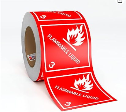 4'' Flammable Liquids Labels 
